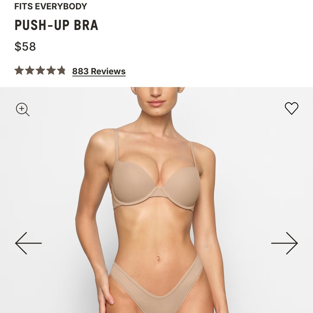 Skims fits everybody push up bra NWT